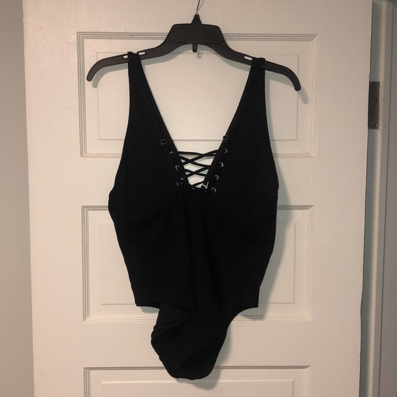 Never worn black once piece bathing suit. - Picture 4 of 6
